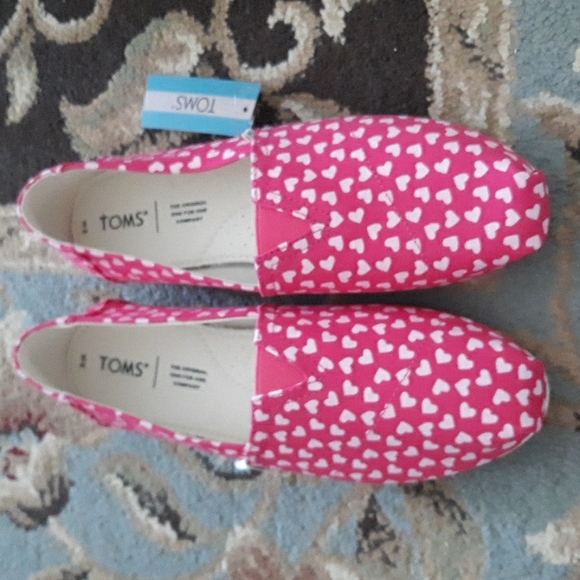 4x*Host Pick*Toms Belmont Raspberry Hearts shoes - Picture 14 of 16